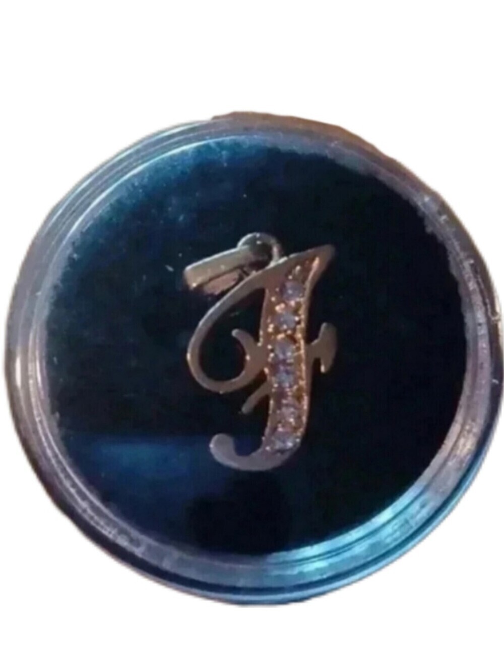 Gold plated letter pendant "F" with faux diamonds